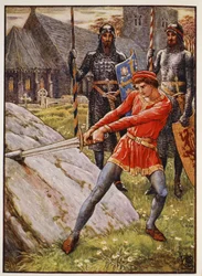 Arthur draws the Sword from the Stone, frontispiece 